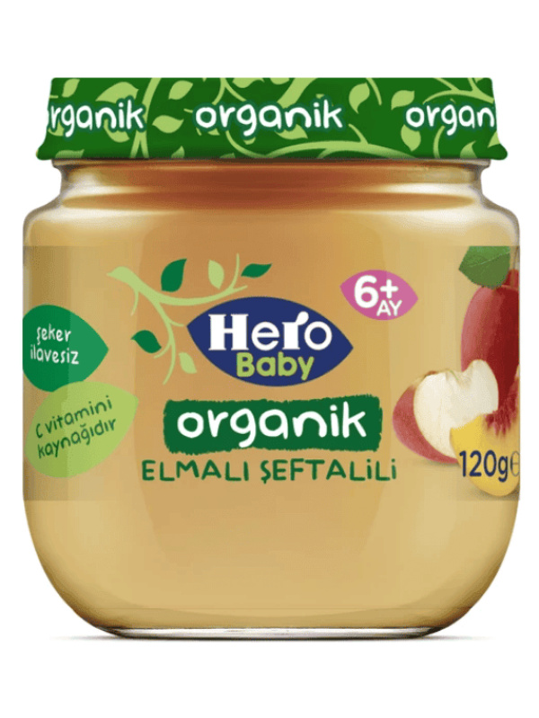 Ülker Hero Baby Organik Elma Şeftali Bebek Maması 120 Gr