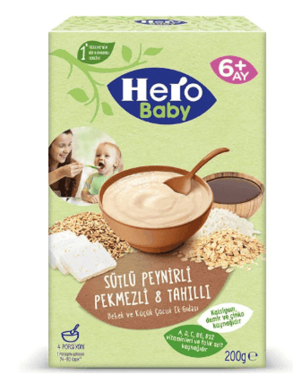 Ülker Hero Baby Sütlü Peynirli Pekmezli 8 Tahıllı Bebek Maması 200 Gr