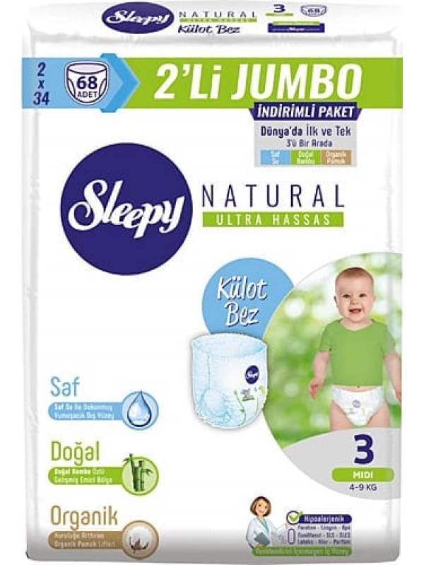 Uykulu Külot Bez Ekonomik Paket No 3 68 Adet