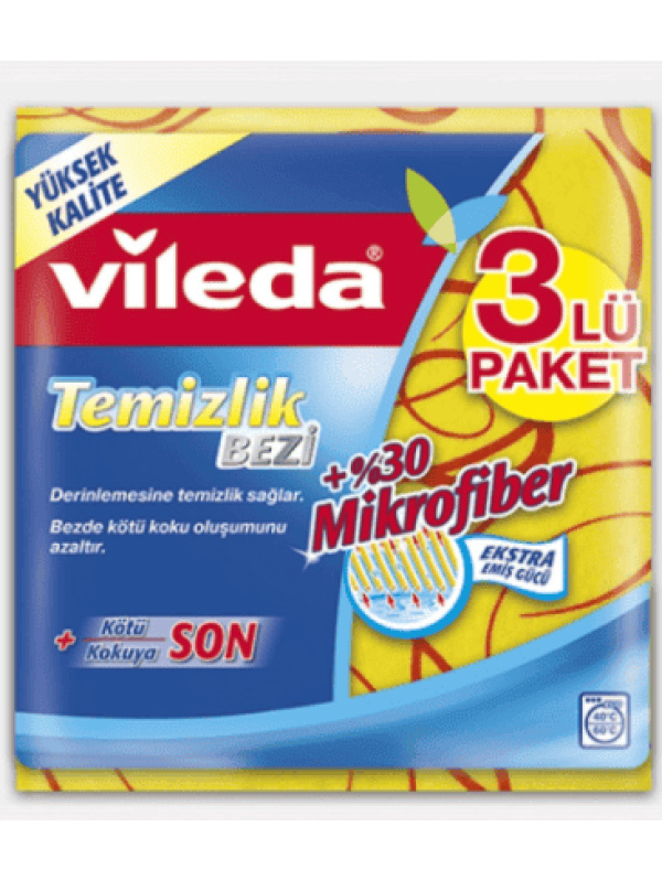 Vileda %30 Mikrofiber Temizlik Bezi 3'lü