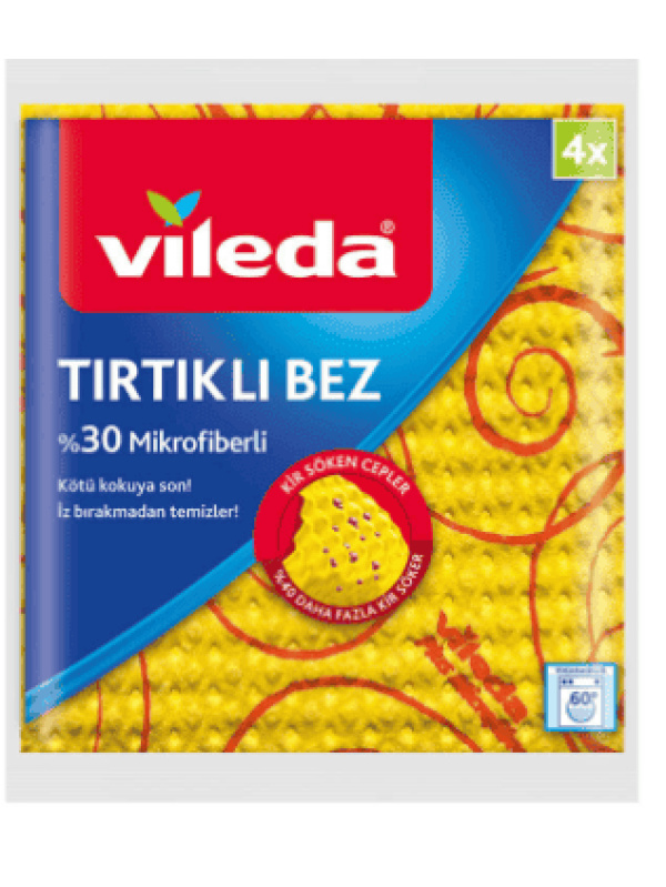 Vileda Novolon Tırtıklı Temizlik Bezi 4'lü