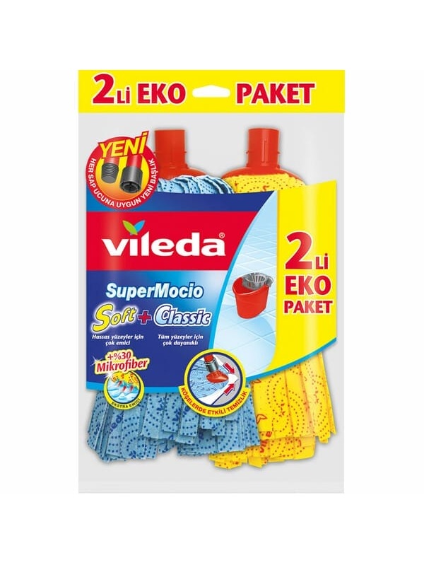 Vileda Supermocio Soft+Klasik 2 Yedek 1 Adet