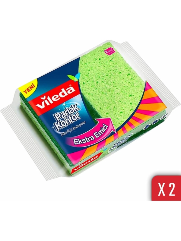 Vileda Yeşil Düz Sünger 2 Adet