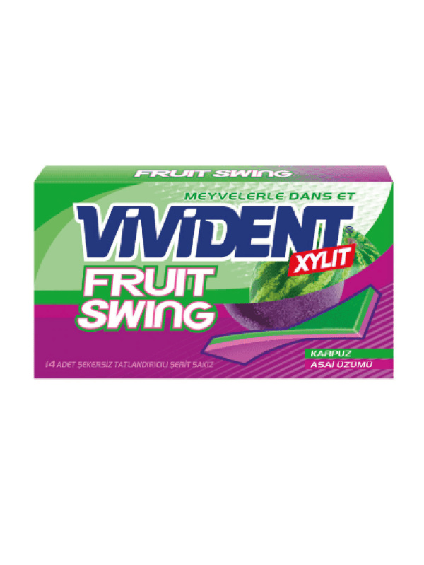 Vivident Fruit Swing Karpuz&asai Üzümü Aromalı Sakız 26 Gr
