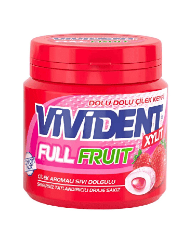 Vivident Full Fruit Çilekli Sakız 90 Gr