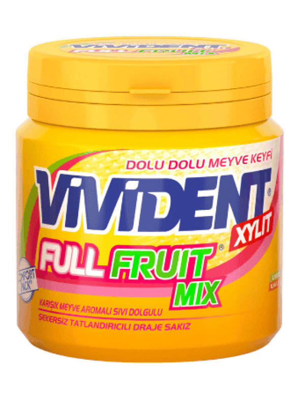 Vivident Full Fruit Mix Meyveli Sakız 90 Gr