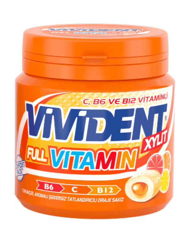 Vivident Full Vitamin Turunçgil Sakız 90 Gr