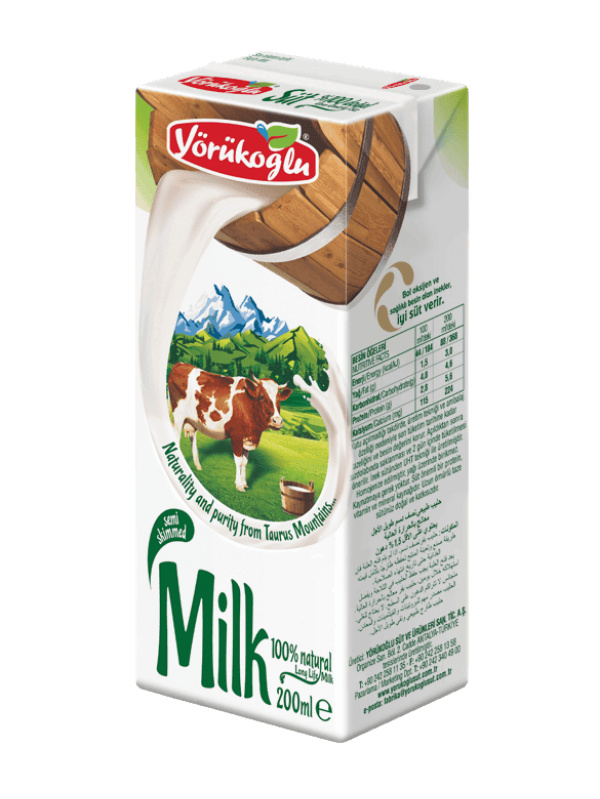 Yörükoğlu Yarım Yağlı Süt 200 Ml